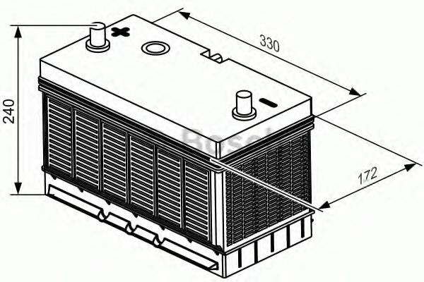 Акумулятор 105Ah-12v BOSCH (T3052) (330x172x240)