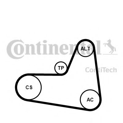 Полікліновий ремінний комплект SKODA OCTAVIAII (1Z3) 1.6 (Вир-во Contitech) SKF арт. 6PK1045K2