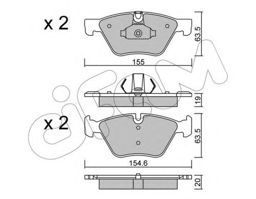 CIFAM BMW Гальмівні колодки передн.5 F10 518d-528i 11- FERODO арт. 8229170