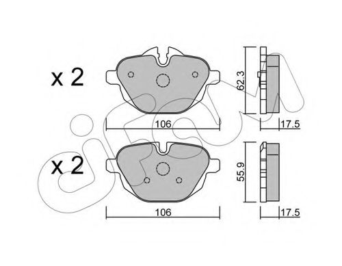 Гальмівні колодки зад. BMW 5 (F10)/X3 (F25) 10- (TRW) TEXTAR арт. 8229200