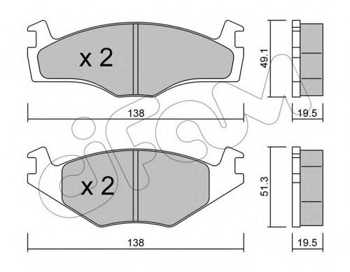 CIFAM VW гальмівні колодки передн.Golf I,II,III,Jetta -92, Passat  -88 DELPHI арт. 8220451