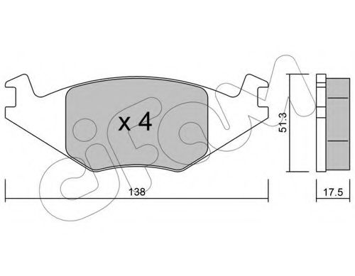 CIFAM VW гальмівні колодки передн. Golf II, Polo -90Seat Ibiza,Cordoba (17,3mm) LPR арт. 8220470