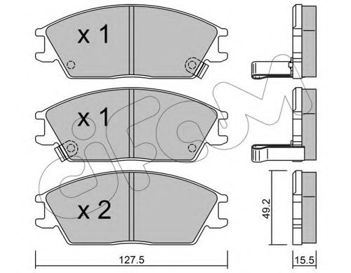 CIFAM HYUNDAI Тормозн.колодки передн.Accent 94-,Getz 02-,Pony 89- REMSA арт. 8220811