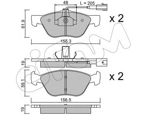 CIFAM FIAT Гальмівні колодки передні ALFA 156, FIAT Coupe BREMBO арт. 8220830