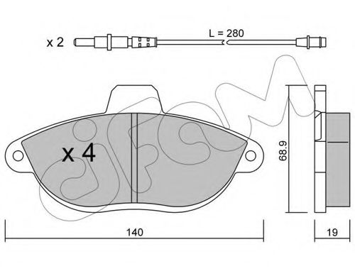 CIFAM FIAT Гальмівні колодки передн.Scudo,Citroen Jumpy,Peugeot 95- BREMBO арт. 8221050