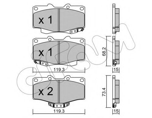 Гальмівні колодки пер. Cruiser/Hilux/4 Runner/Taro 89- BLUEPRINT арт. 8221290