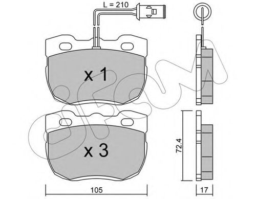 CIFAM LAND ROVER Гальмівні колодки передні DISCOVERY I 2.5 89-, RANGE ROVER I 2.5 92- METELLI арт. 8221770