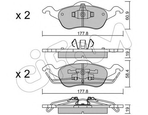 CIFAM  FORD гальмівні колодки передн.Focus 98- ABS арт. 8222910