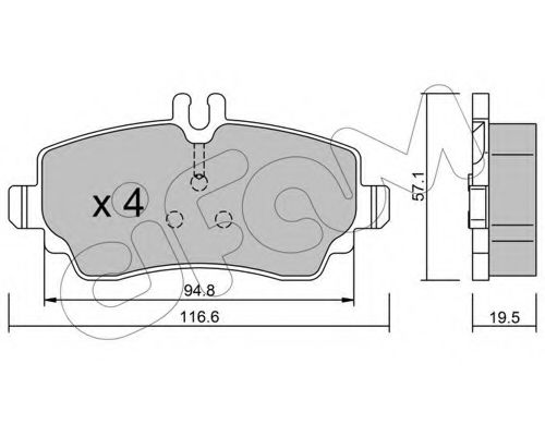 CIFAM DB гальмівні колодки дискові Vaneo 01- BREMBO арт. 8223101