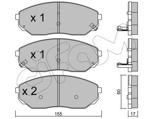 CIFAM KIA Гальмівні колодки передн. Sorento 02- BREMBO арт. 8225150