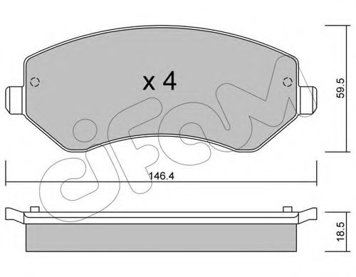 CIFAM CHRYSLER К-т тормозных колодок передн.Voyager 00- ABS арт. 8225240