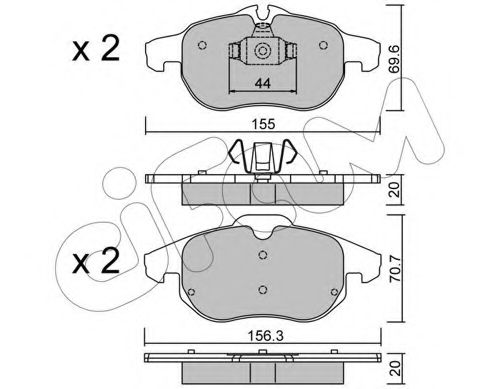 CIFAM OPEL Тормозные колодки передн.Vectra C, Astra H, Zafira B FIAT Croma 05- SAAB 9-3 BREMBO арт. 8225400