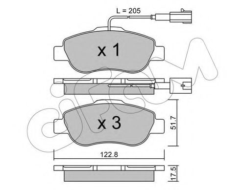 CIFAM FIAT гальмівні колодки передн. 500, Panda 03-, Ford Ka 08- ZIMMERMANN арт. 8226381