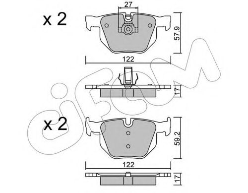 CIFAM BMW Тормозные колодки задн.5 E60 03- BREMBO арт. 8226440