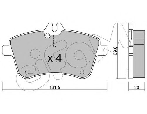 CIFAM DB Тормозные колодки передн.W169/245 04- ZIMMERMANN арт. 8226470