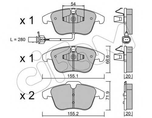 Гальмівні колодки пер. A4 07-/Q5 12- (ATE) BREMBO арт. 8226752