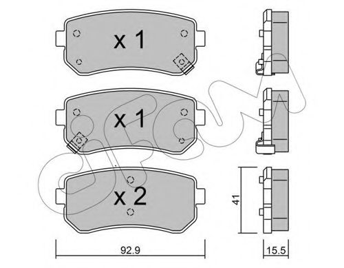 Гальмівні колодки зад. Accent/Ceed/Cerato/Creta/i20 (05-21)  арт. 8227250