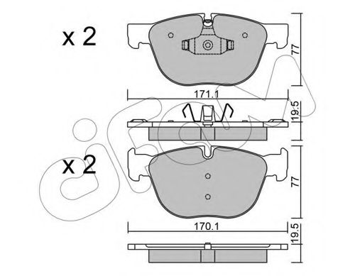 CIFAM BMW Тормозные колодки передн.X5 E70 07-,F15,85 13-,X 6 E71 08-,F16,86 14- WOKING арт. 8227700