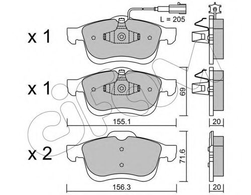 CIFAM FIAT гальмів.колодки передн. Doblo 10-, Opel Combo 12- LPR арт. 8228240