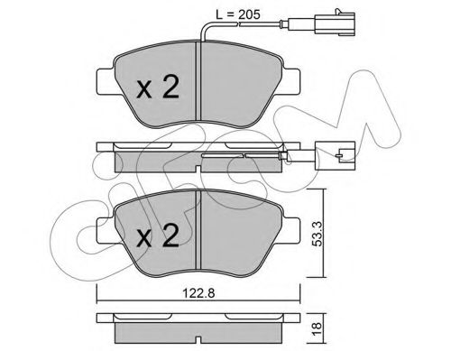 CIFAM CITROEN гальмів. колодки передн.Nemo,Fiat Fiorino,Peugeot 07- TRW арт. 8223213