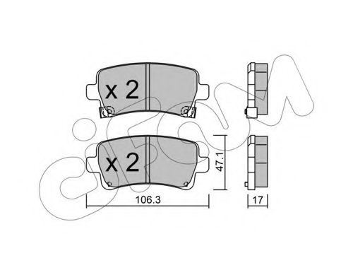 CIFAM OPEL гальмівні колодки задн. Insignia 08-, Chevrolet Malibu 12-, Saab METELLI арт. 8228440