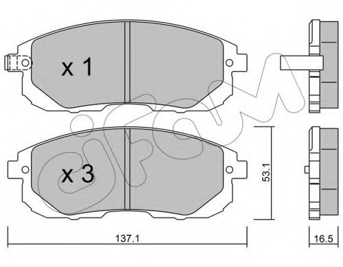 CIFAM NISSAN гальмівні колодки передн. Tiida 04-, Juke 14-, Maxima QX ABS арт. 8228760