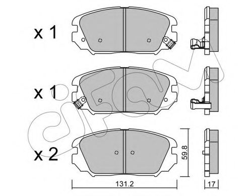 CIFAM HYUNDAI колодки гальмівні передн.Sonata,Tucson,Grandeur 06- ABS арт. 8228850