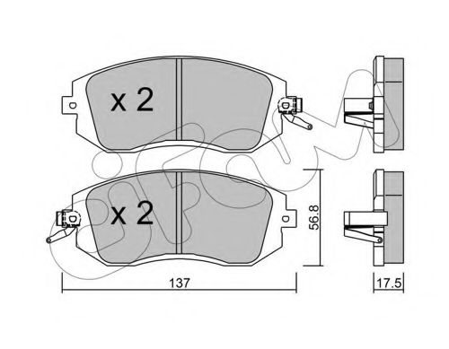 Гальмівні колодки пер. Subaru Impreza 02-/Forester 02- (akebono) ZIMMERMANN арт. 8225001