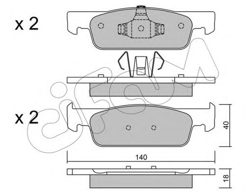 CIFAM RENAULT Гальмівні колодки передні Sandero 12-, Logan 12- BREMBO арт. 8229750