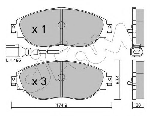 CIFAM VW К-т передних торм. колодок Golf VII, Passat 10-, SKODA Octavia 12- ZIMMERMANN арт. 8229520