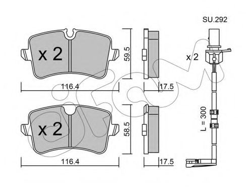 CIFAM VW колодки гальмівні задні Audi A6/7 11- MINTEX арт. 8229551K