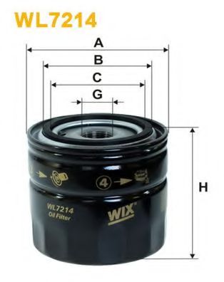 Фільтр масляний двигуна FORD MONDEO OP533/1/WL7214 (вир-во WIX-FILTERS UA) BLUEPRINT арт. WL7214