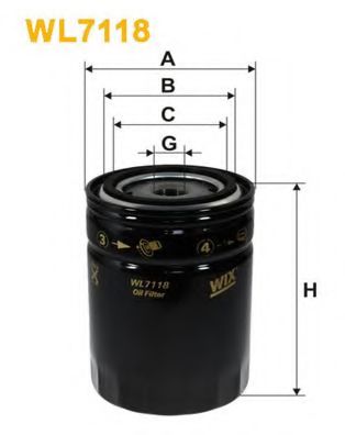 Фільтр масляний двигуна WL7118/OP563/1 (вир-во WIX-FILTERS UA) CHAMPION арт. WL7118