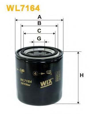 Фільтр масляний двигуна MAZDA WL7164/OP597 (вир-во WIX-FILTERS) MECAFILTER арт. WL7164