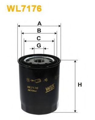 Фільтр масляний двигуна CITROEN, PEUGEOT WL7176/OP620 (вир-во WIX-FILTERS) BOSCH арт. WL7176
