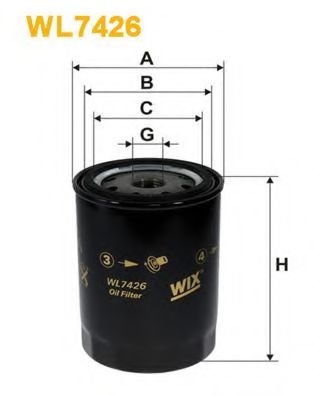 Фільтр масляний двигуна WL7426/OP632/5 (вир-во WIX-FILTERS) WUNDER арт. WL7426