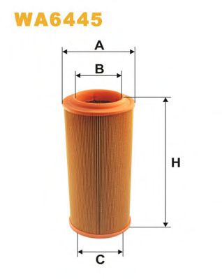 Фільтр повітряний VW LUPO, POLO WA6445/AR265/1 (вир-во WIX-FILTERS) BLUEPRINT арт. WA6445