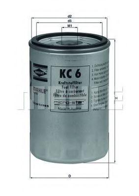 Фільтр паливний Mahle KHD HENGSTFILTER арт. KC6