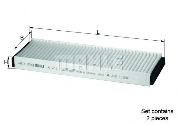 Фільтр салону Audi A6 04-11 (к-кт 2 шт) MFILTER арт. LA239S