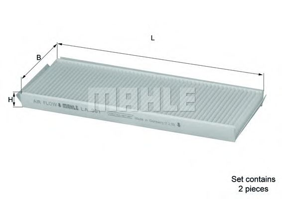 Фільтр салону Mahle Ssangyong BLUEPRINT арт. LA391S