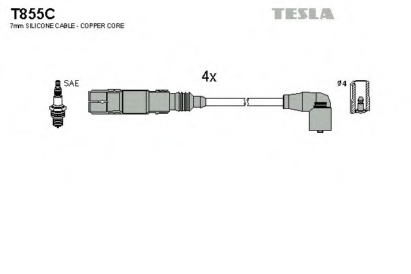 Комплект кабелiв запалювання NGK арт. T855C