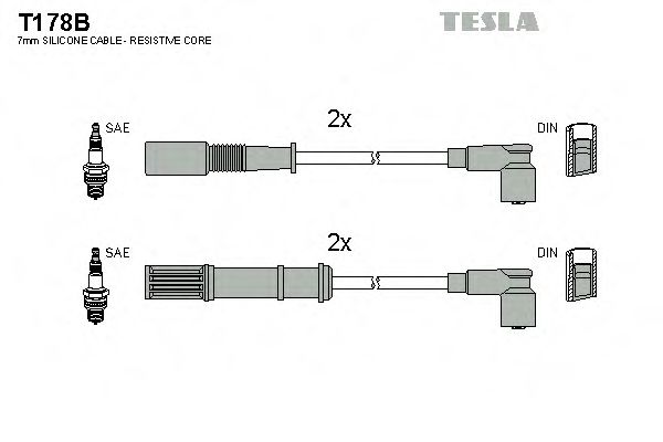 Кабель запалювання к-кт TESLA Fiat,Lancia 96- BERU арт. T178B