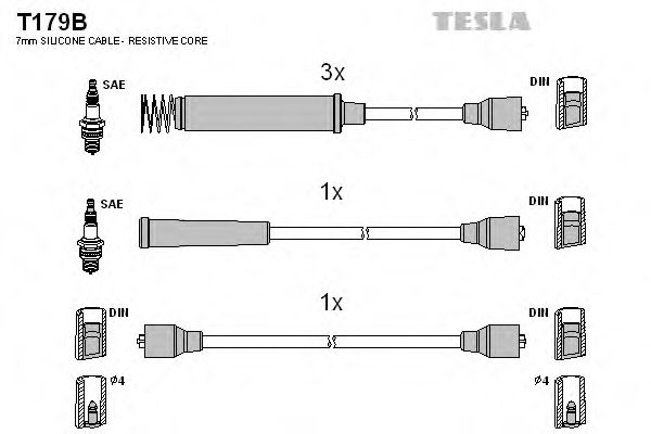 Кабель запалювання к-кт TESLA Opel Omega 86-94 NGK арт. T179B