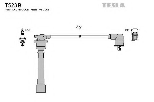 Кабель запалювання к-кт TESLA HY 94- 1,4 BREMI арт. T523B