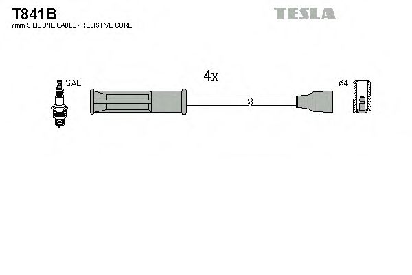 Кабель запалювання к-кт TESLA Renault 89-05 1,6 BREMI арт. T841B