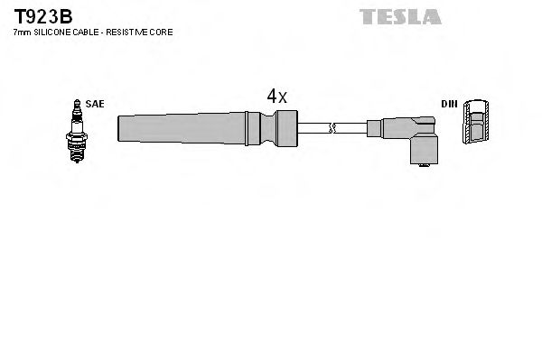 Кабель запалювання к-кт TESLA Nubira,Lacetti,Nexia 03- 1,6 New 08- 1,6F16D3 (UzDaewoo)  BLUEPRINT арт. T923B