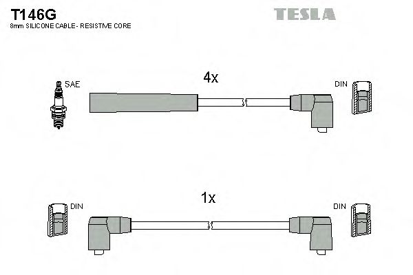 Кабель запалювання к-кт TESLA Ford 85-94 BREMI арт. T146G