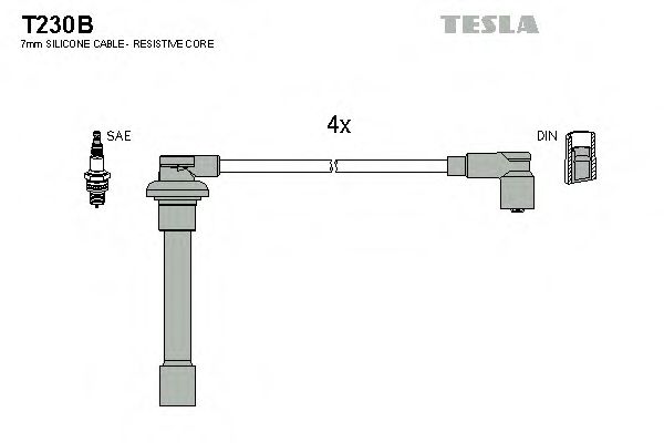 Кабель запалювання к-кт TESLA Honda Civic IV D16Z6/D16Z7 BLUEPRINT арт. T230B