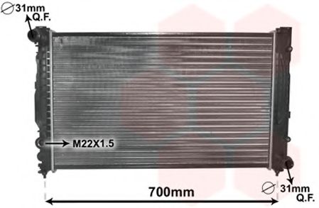 Радіатор охолодження двигуна A4/A6/PASSAT5+6 24/6/8 MT (Van Wezel)