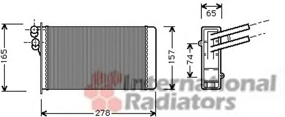 Радіатор обігрівача AUDI80/90/A4/VW PASSAT5 (Van Wezel) AVAQUALITYCOOLING арт. 03006097